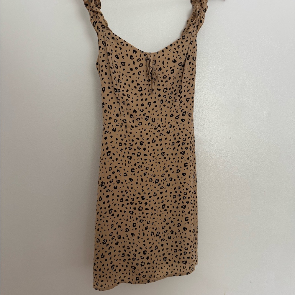 Sunday Best Tan and Black Leopard Print Dress